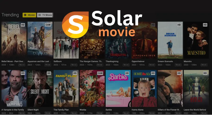 SolarMovie streaming movies and TV series banner